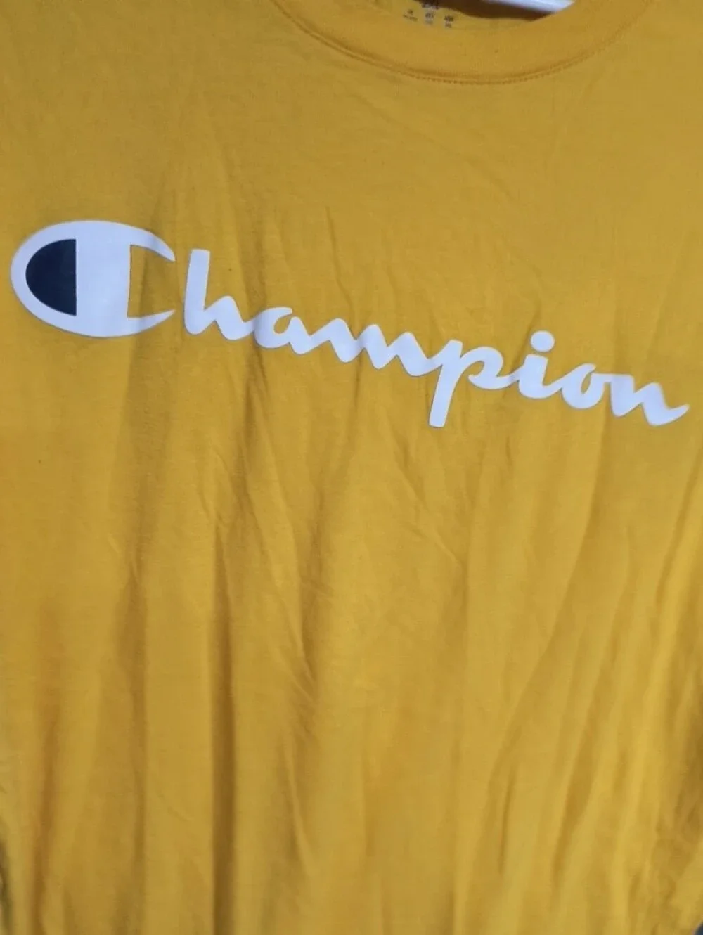 Champion Yellow Short Sleeve Logo Tee